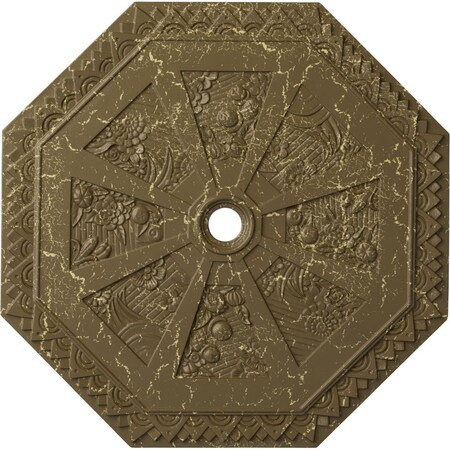 Ekena Millwork Spring Octagonal Medallion (Canopies up to 3"), 29 1/8"OD x 2 1/4"ID x 1 1/8"P, Mississippi Mud CM30SPMMC
